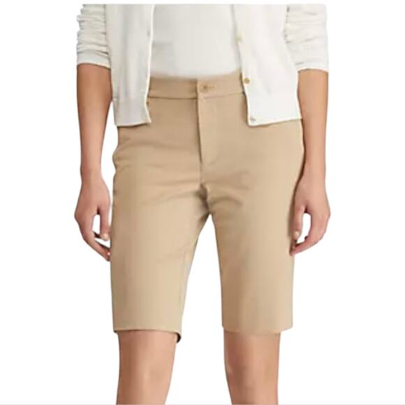 WHBM white house black market khaki soft comfy burmuda 11" shorts size 4 - Picture 1 of 7